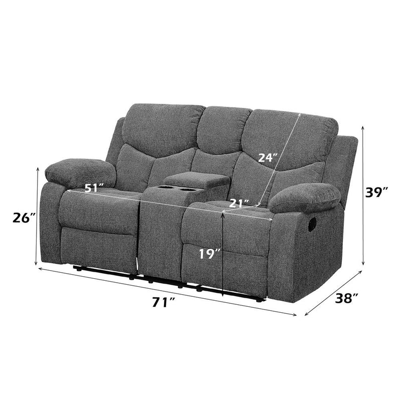 Kalen - Loveseat - Gray Chenille - 39"