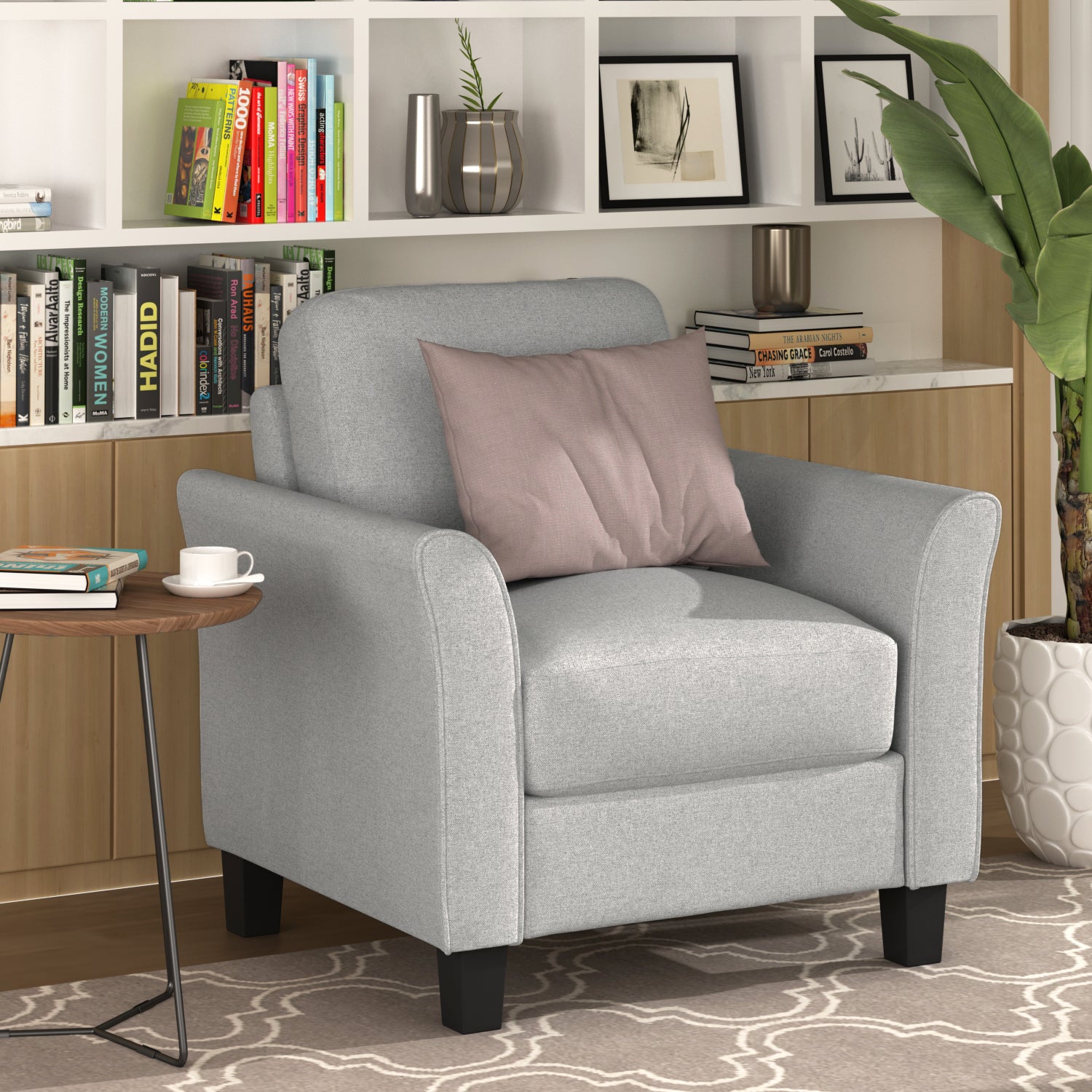 Living Room Furniture chair  and 3-seat Sofa (Light Gray) - Atlantic Fine Furniture Melbourne FL