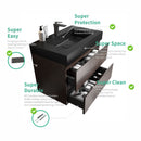 Alice - Bathroom Vanity Wall Mounted With Sink, Large Storage Floating Bathroom Vanity For Modern Bathroom, One-Piece Sink Basin Without Drain And Faucet