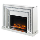 Noralie - 35" Fireplace - Mirrored & Faux Diamonds