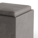 Rockwood - Upholstered Cube Storage Ottoman With Tray