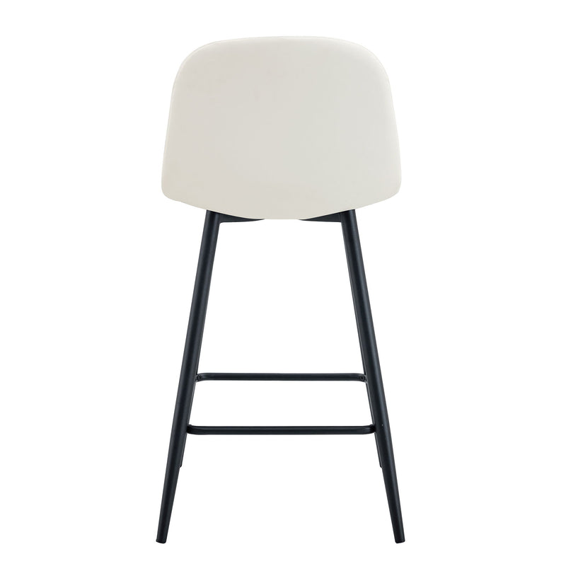 Modern Black Pu Bar Chair Rounded Backrest (Set of 2)