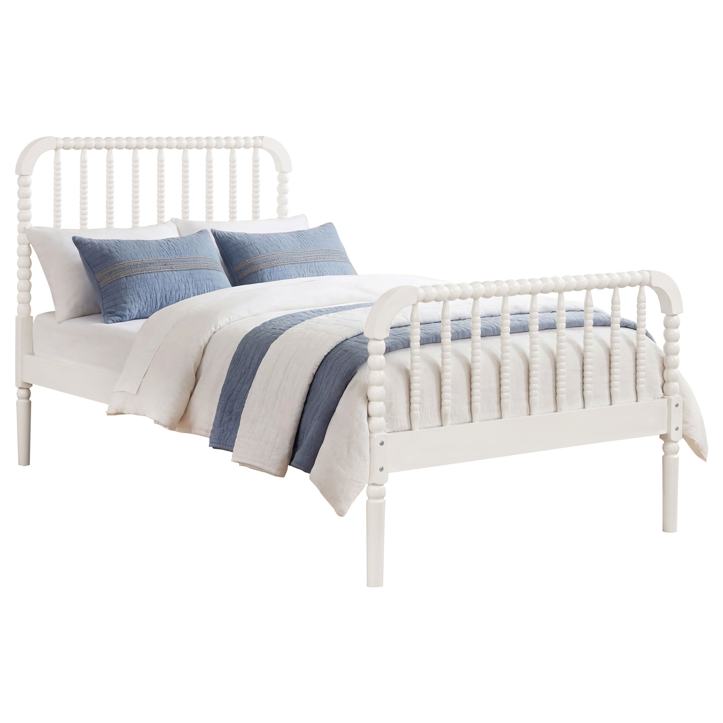 Jones Wood Twin Open Frame Bed White — view 3