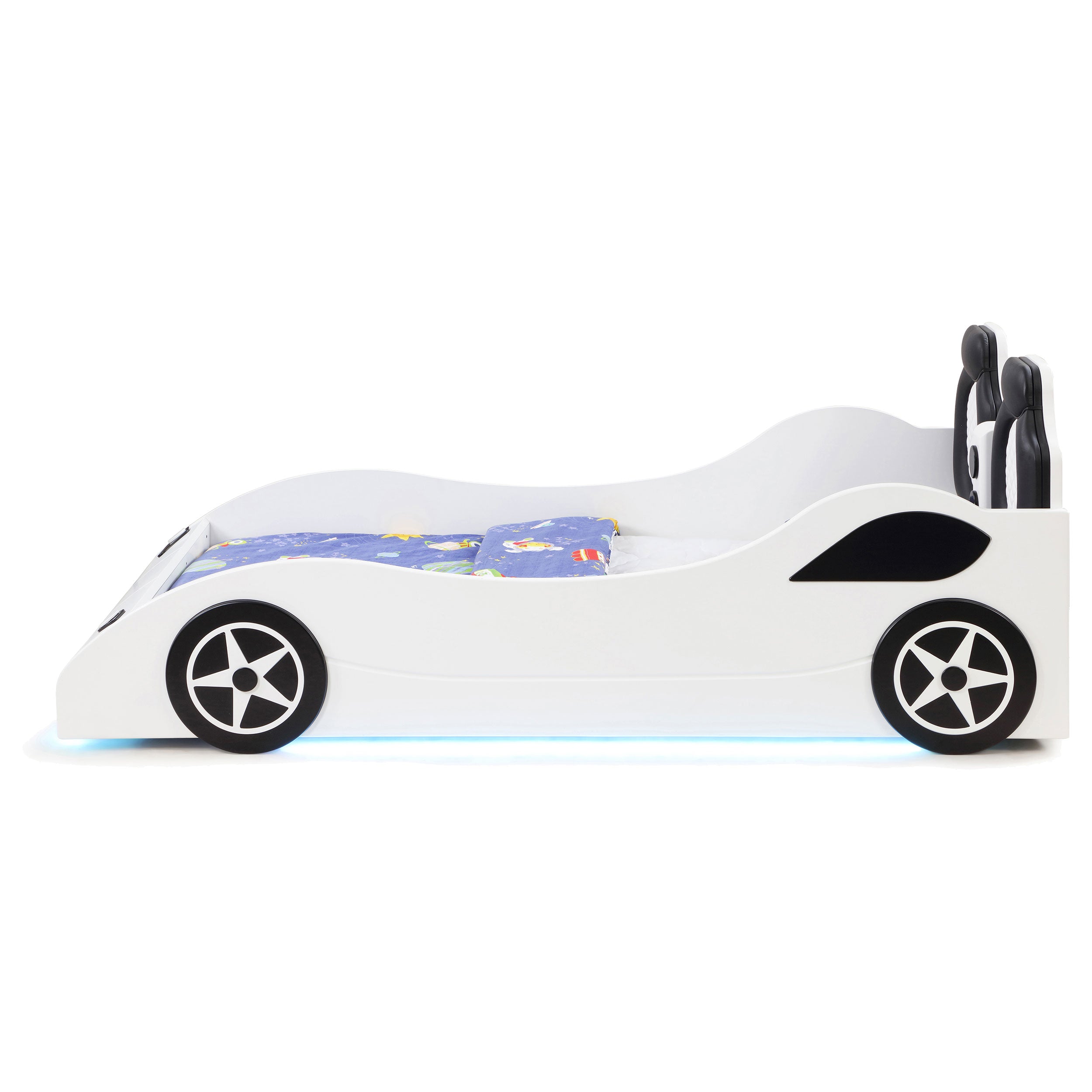 Cruiser Wood Twin LED Race Car Bed White — view 15