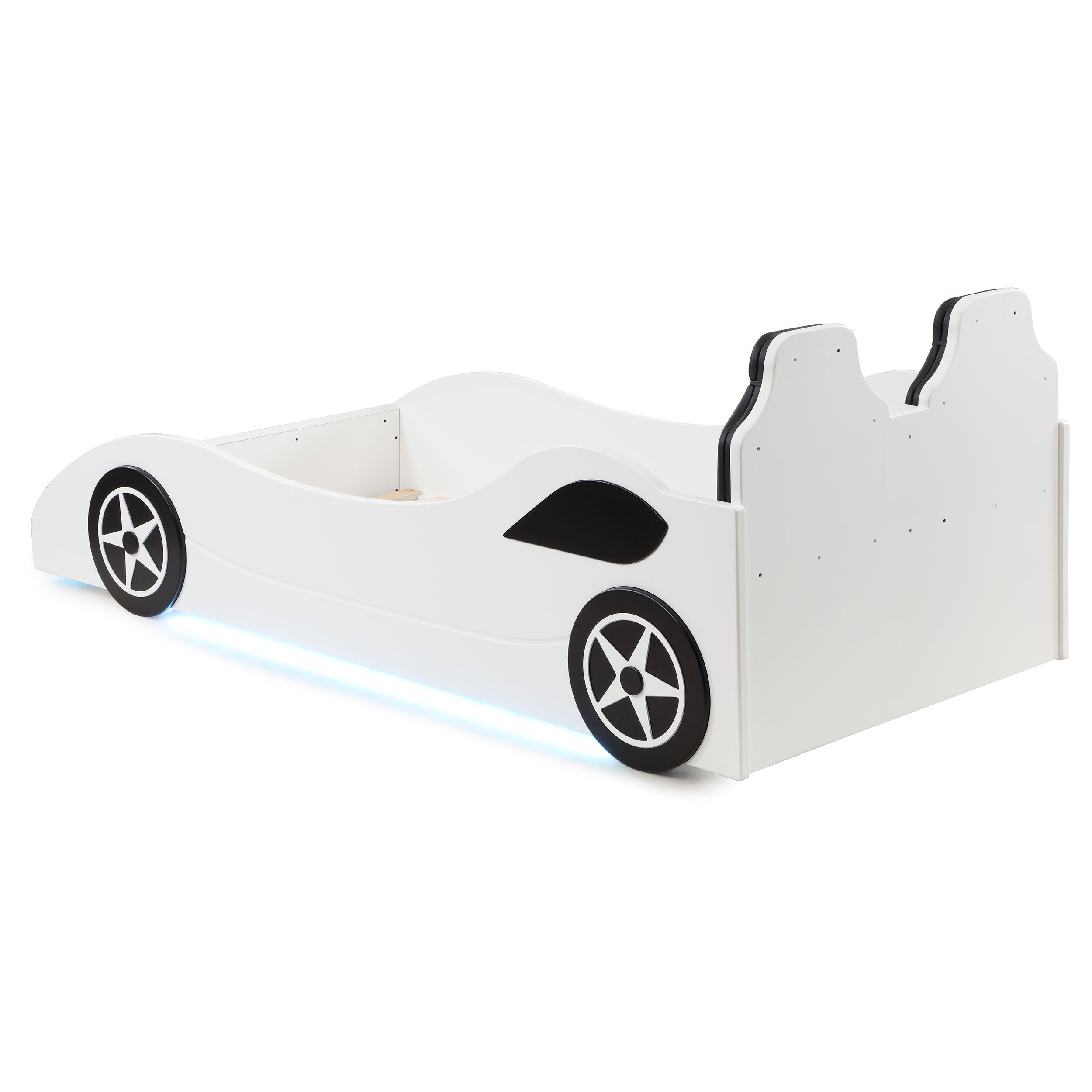 Cruiser Wood Twin LED Race Car Bed White — view 16