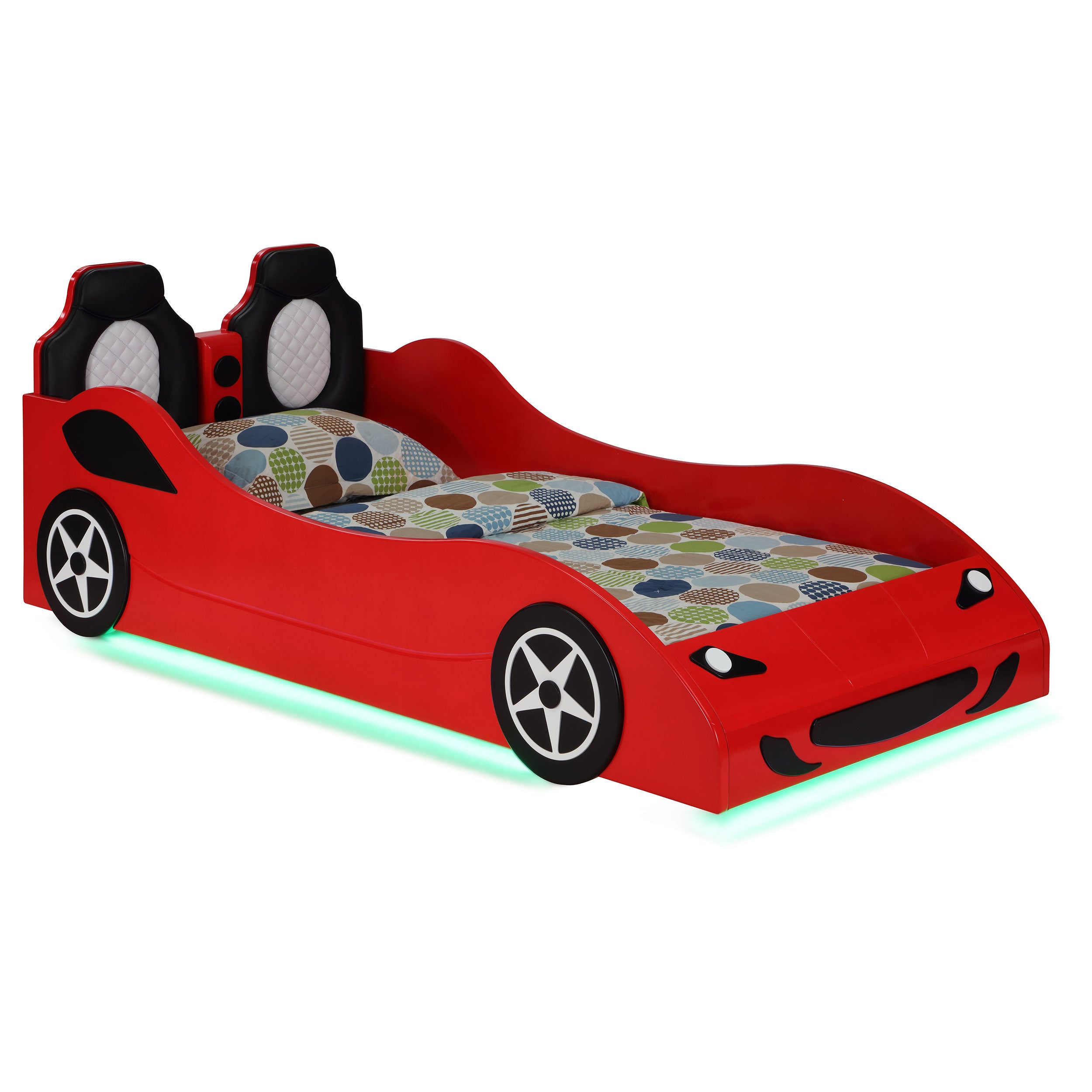 Cruiser Wood Twin LED Race Car Bed Red — view 13