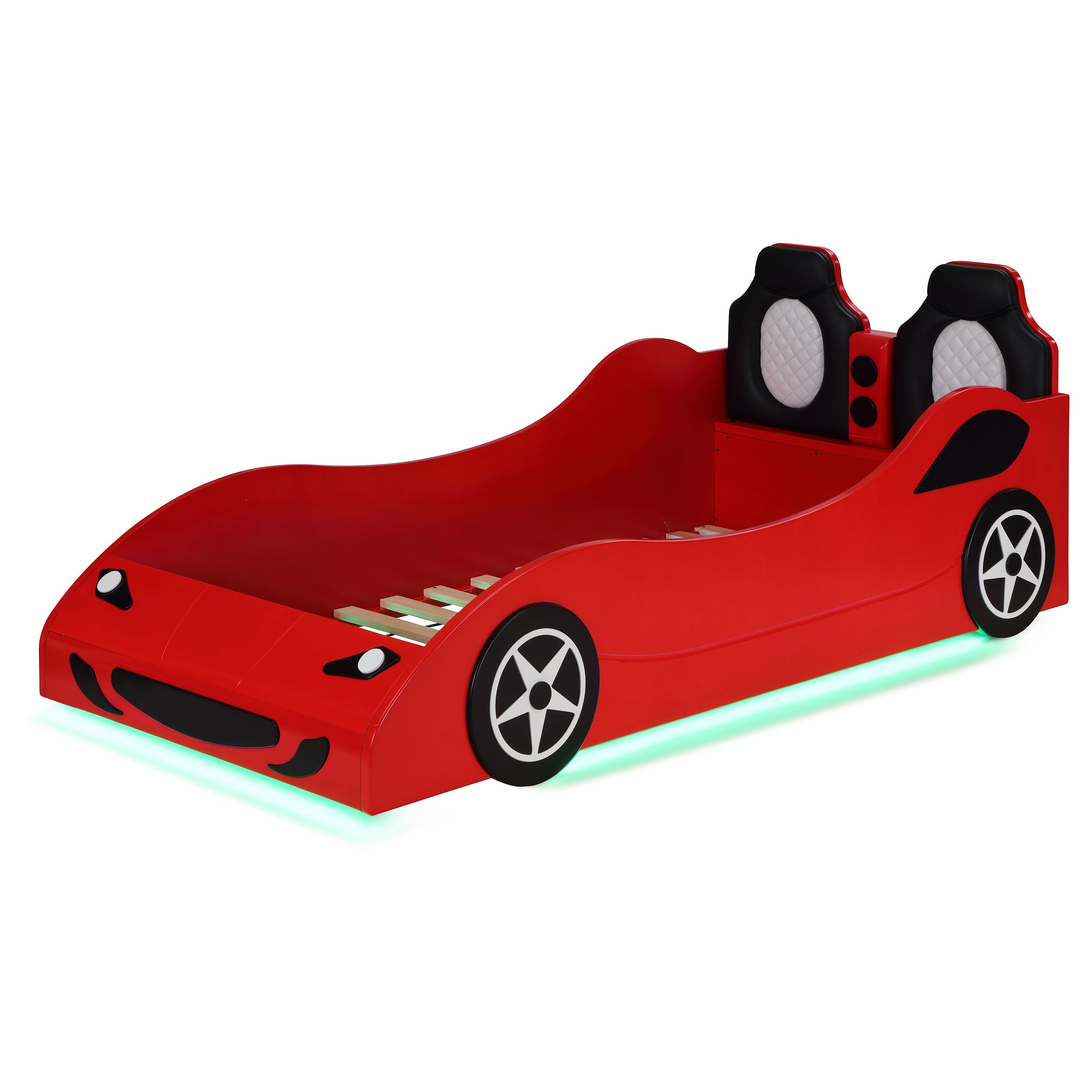 Cruiser Wood Twin LED Race Car Bed Red — view 15