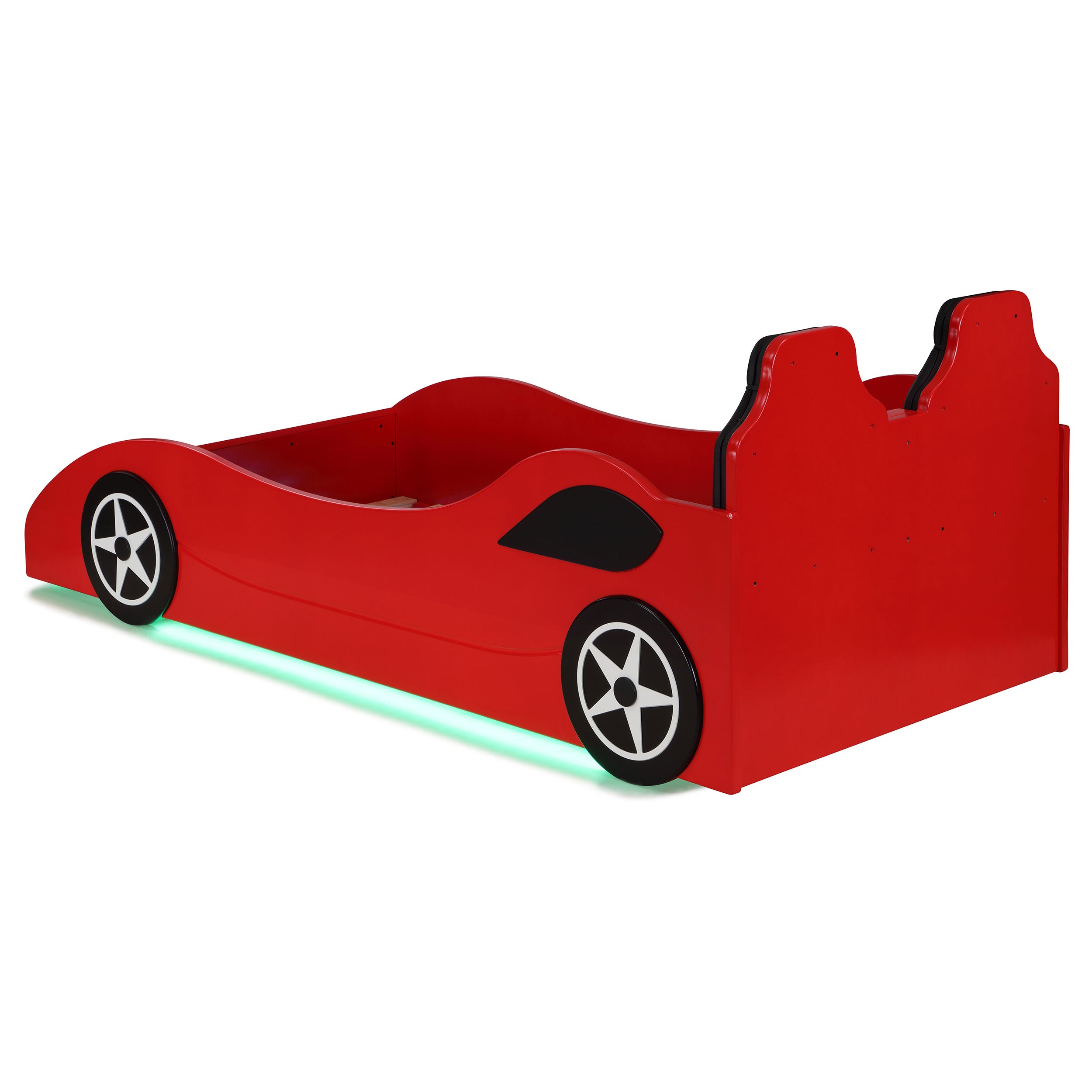 Cruiser Wood Twin LED Race Car Bed Red — view 17