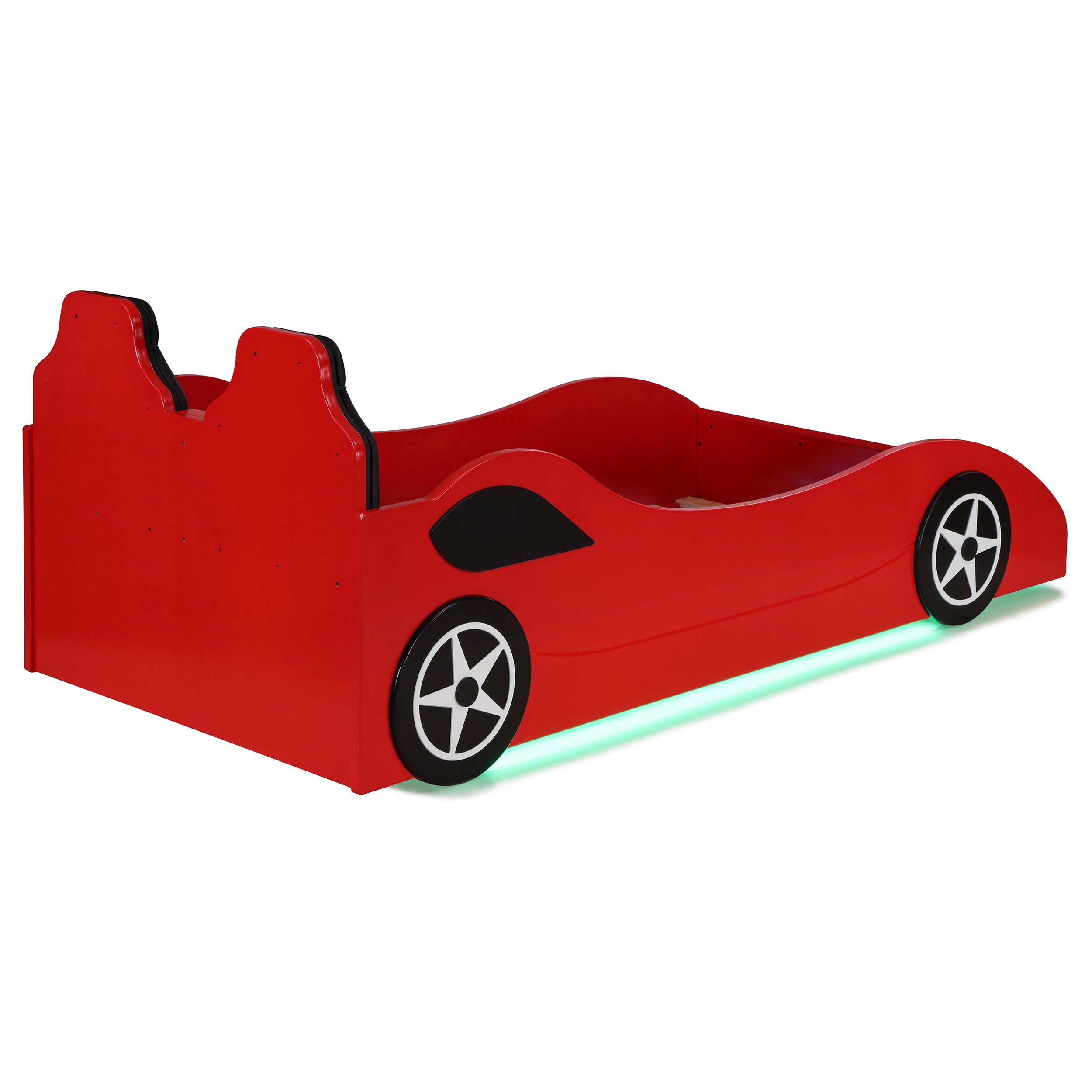 Cruiser Wood Twin LED Race Car Bed Red — view 18