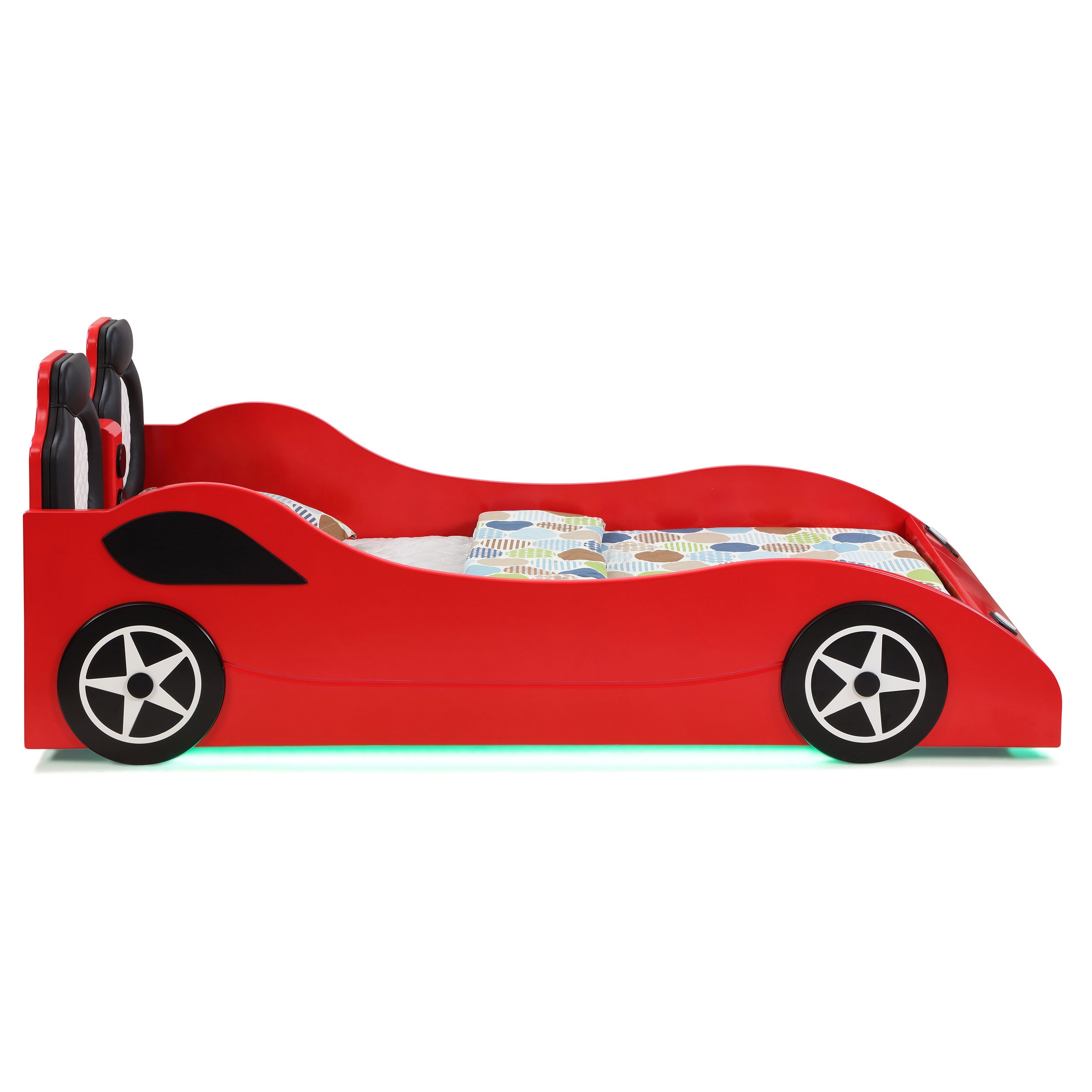 Cruiser Wood Twin LED Race Car Bed Red — view 19