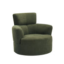 360° Swivel Chair Upholstered Accent Barrel Chair With Adjustable Headrest