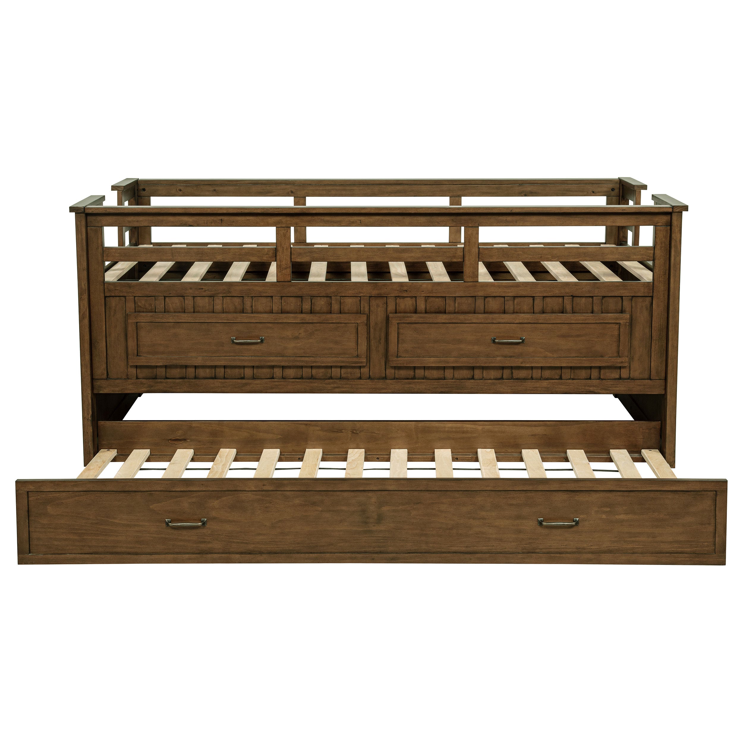 Carlsbad Wood Twin Captains Bed With Trundle Medium Brown — view 6