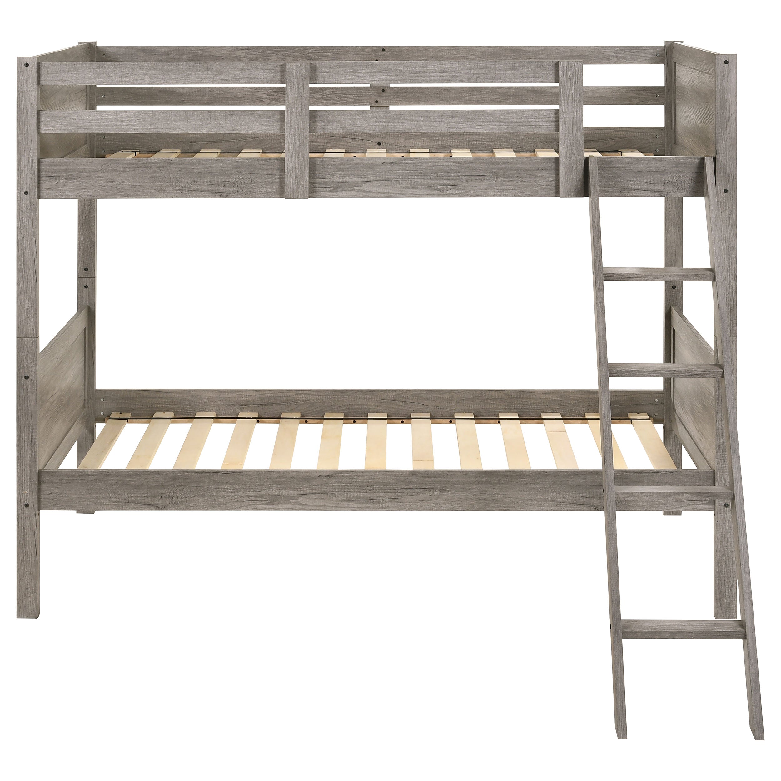 Ryder Wood Twin Over Twin Bunk Bed Weathered Taupe — view 3