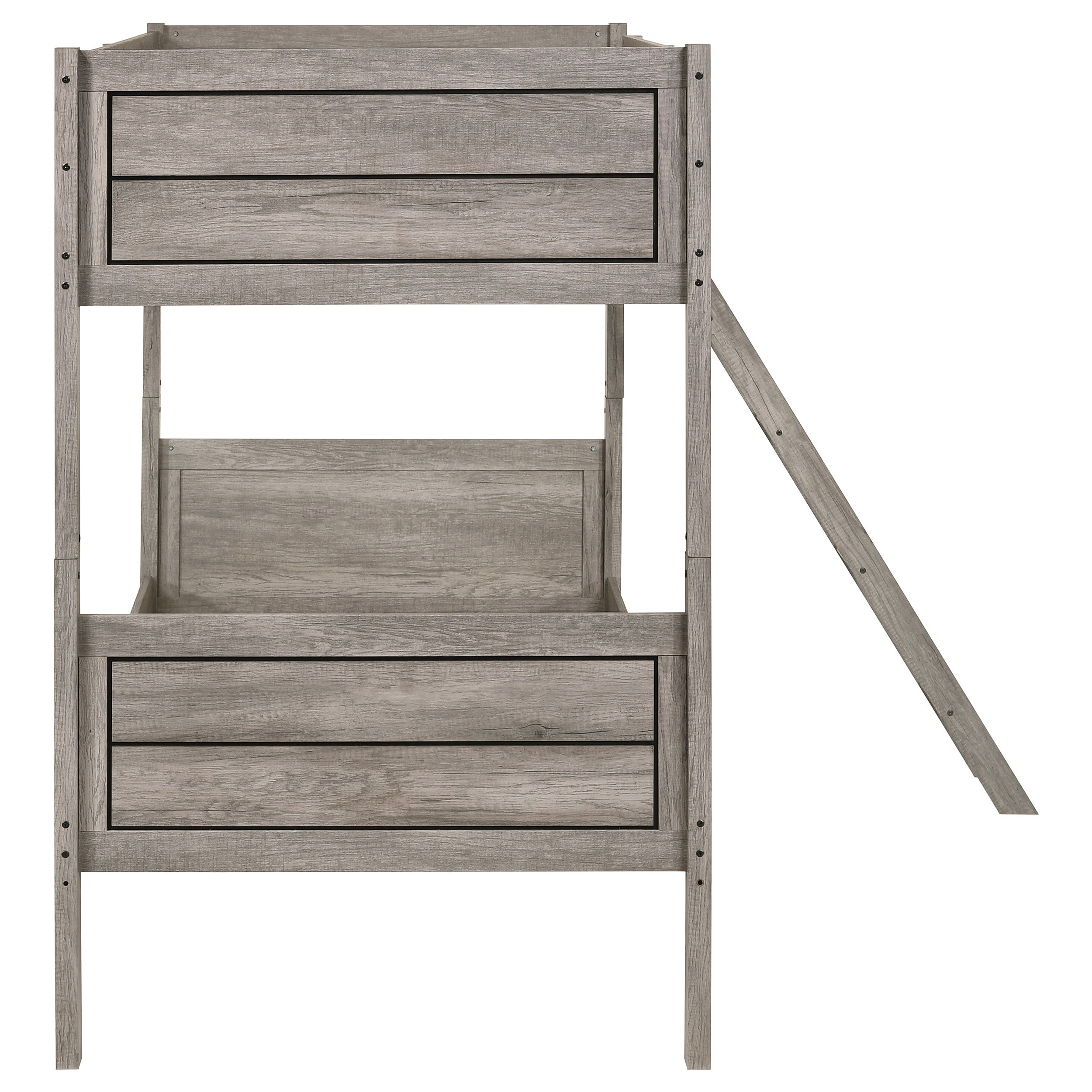 Ryder Wood Twin Over Twin Bunk Bed Weathered Taupe — view 5