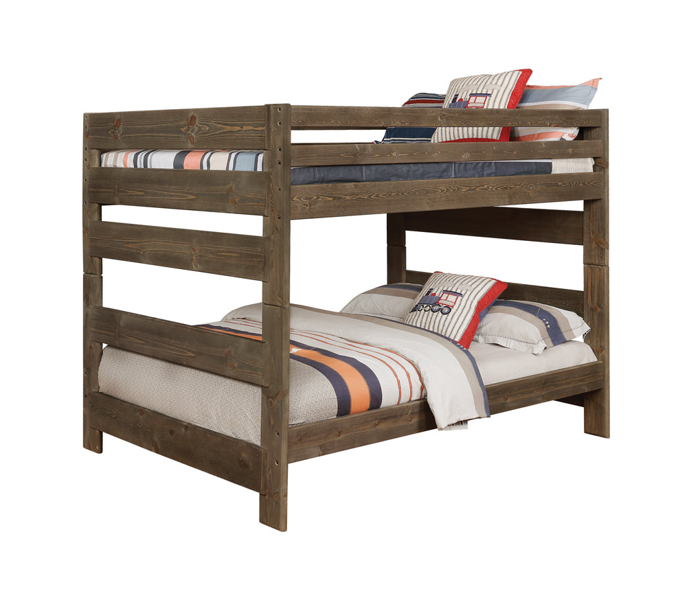 Wrangle Hill Wood Full Over Full Bunk Bed Gun Smoke — view 1