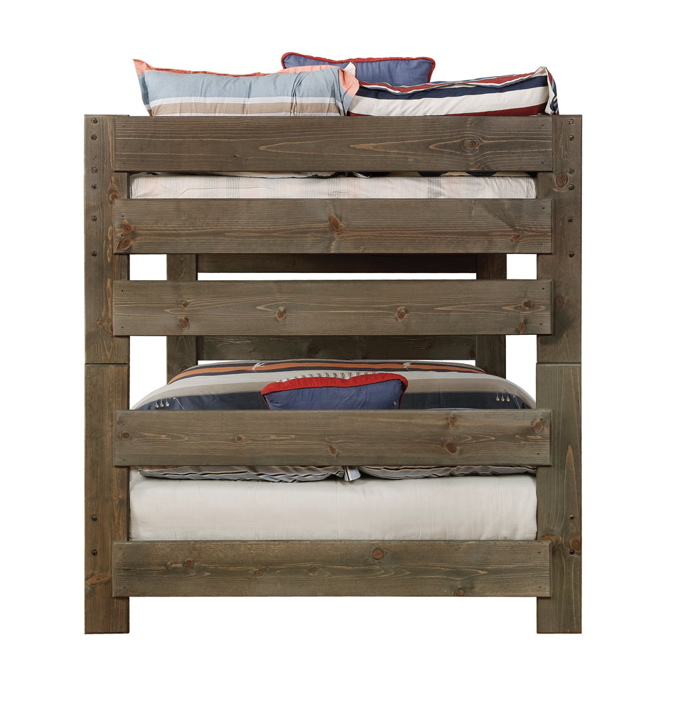 Wrangle Hill Wood Full Over Full Bunk Bed Gun Smoke — view 7