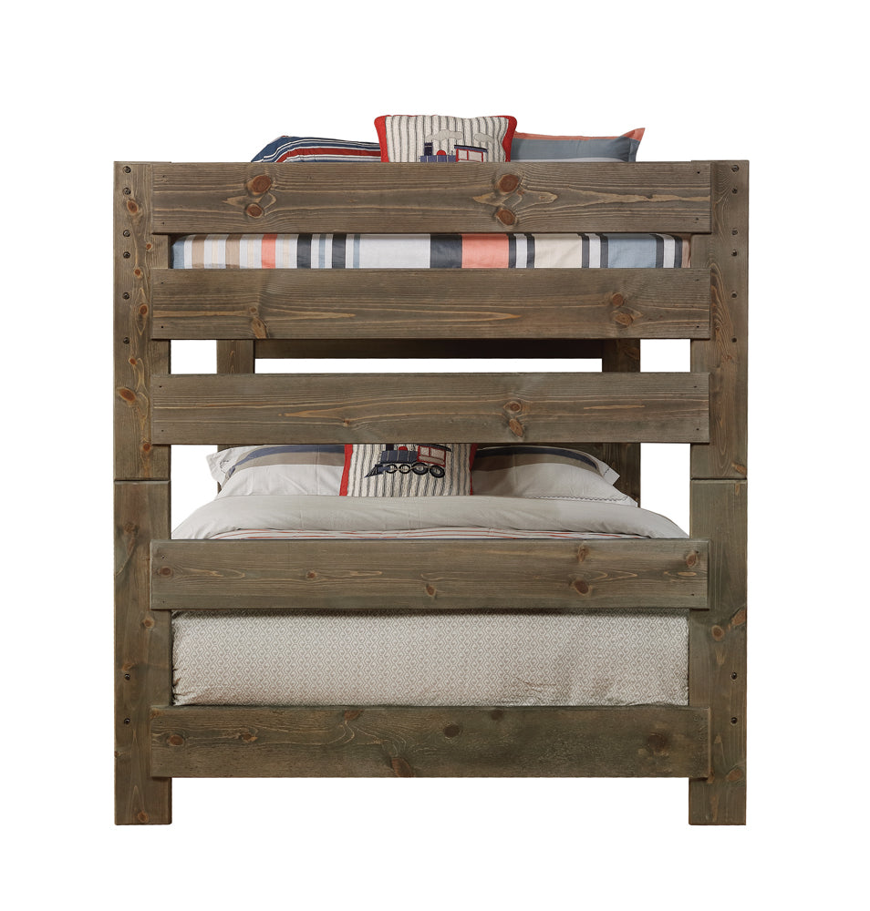Wrangle Hill Wood Full Over Full Bunk Bed Gun Smoke — view 9