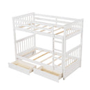 Bunk Bed With Ladders And 2 Storage Drawers