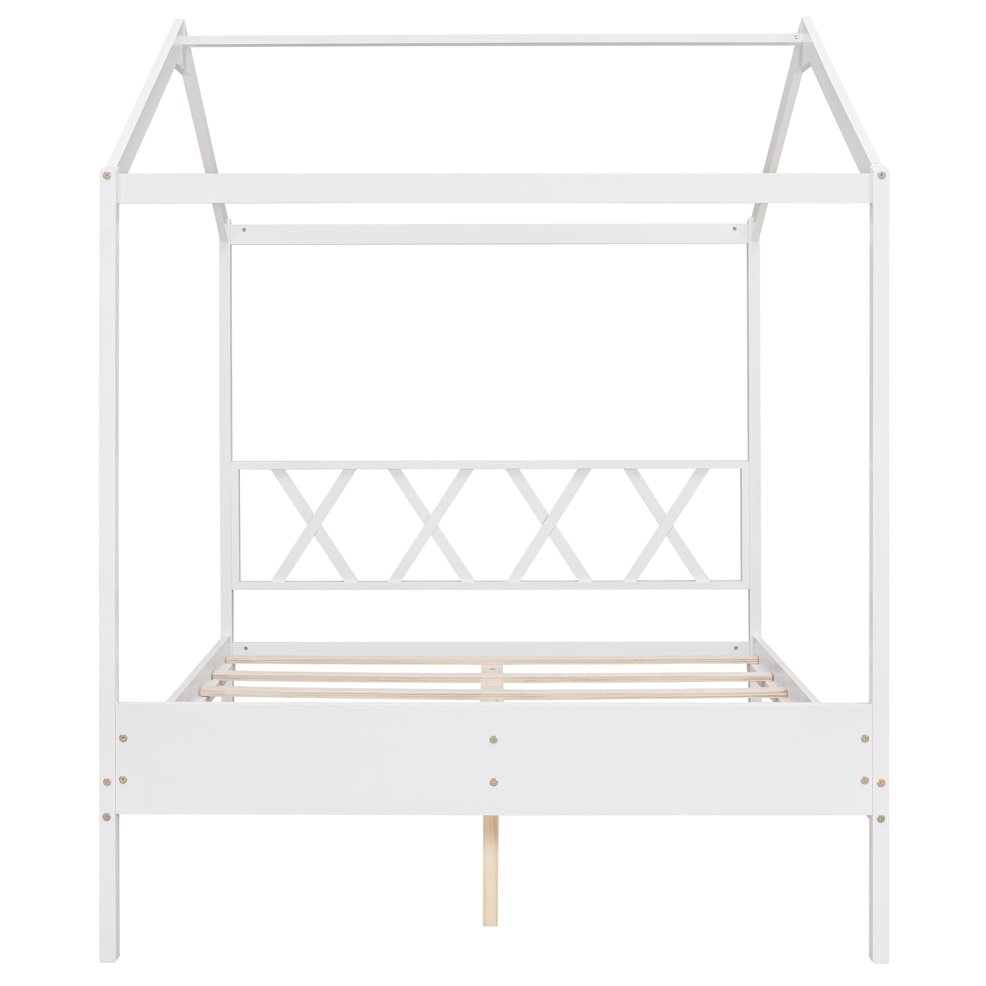 Full Size Wood House Bed with Storage Space, White (OLD SKU :LP000002AAK) - Atlantic Fine Furniture Melbourne FL