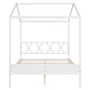 Full Size Wood House Bed with Storage Space, White (OLD SKU :LP000002AAK)