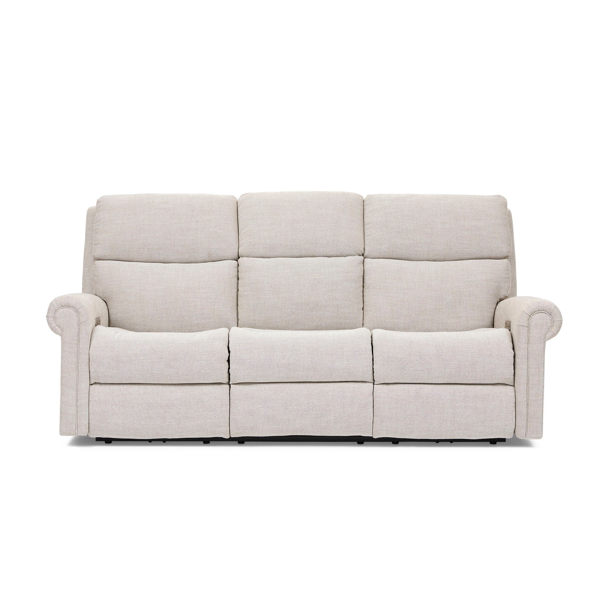 Bernard - Power Reclining Fabric Sofa With Console, Power Headrest, & Lumbar
