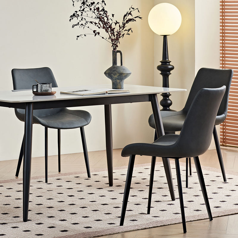Dining Table Set, Chairs (Set of 2) - Grey