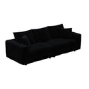 Plush Corduroy 4 Seat Sofa, Modern Comfy Upholstered Sofa Cloud Couch, Deep Seat Couches With Soft Pillows