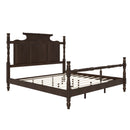 Vintage Country Style 4 Poster Platform Bed With High Crown Like Headboard, No Box Spring Needed