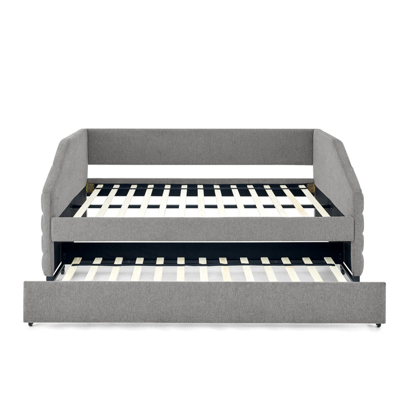 Elegant Daybed With Trundle Upholstered Tufted Sofa Bed