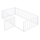 Metal Floor Bed Frame With Fence And Door