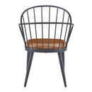 Industrial Inspired Upholstered Dining Chair Set With Metal Legs (Set of 2) - Brown