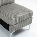 Single Couch Modular Armless Accent Chair With Back Cushion