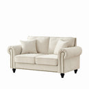 2 Seater Sofa With Rolled Arms, Tufted Upholstered Couch