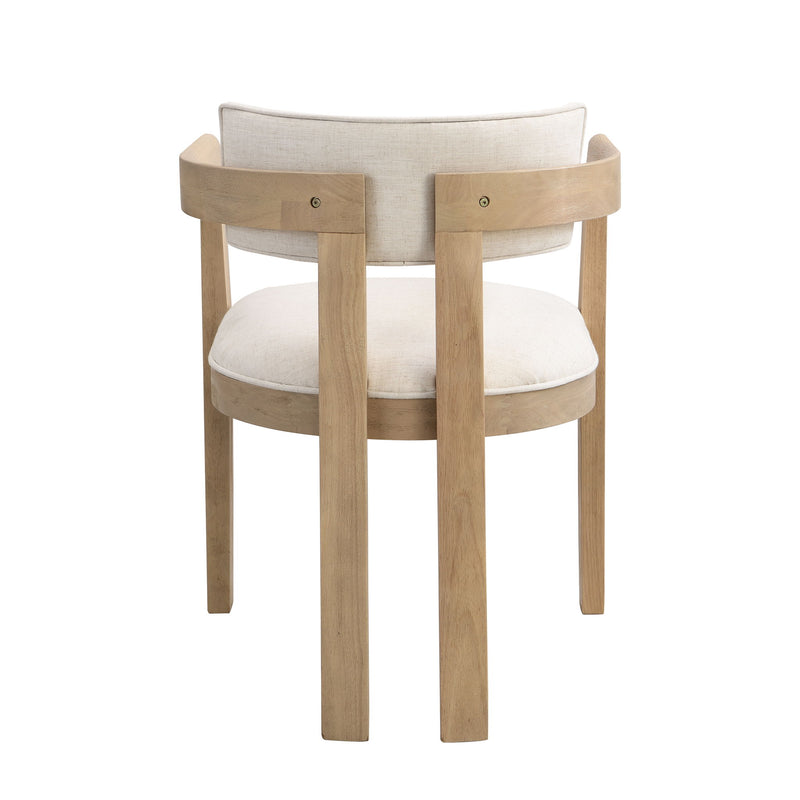 Modern Boucle Fabric Dining Chair With Armrest
