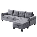 Modern Sectional Sofa Set With L Shape Chaise Lounge And Storage