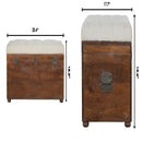 Linen Storage Trunk - Chestnut / White Linen