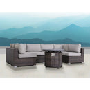 Wicker Outdoor Lounge Set With Cushions And Fire Pit