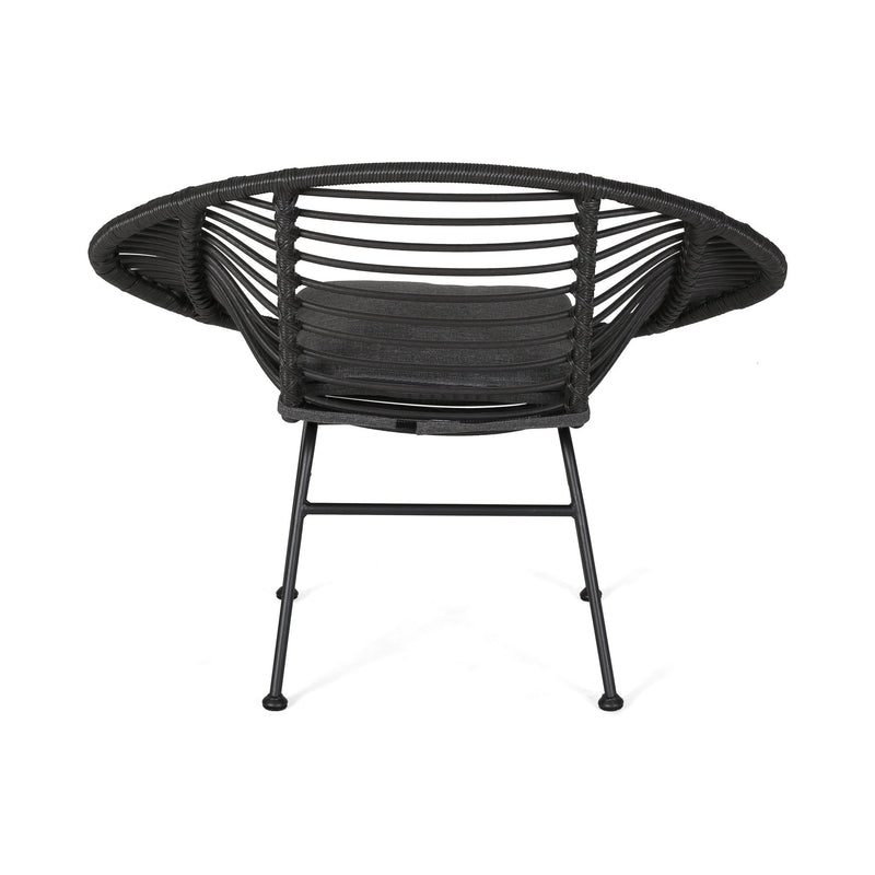 Cordella - Outdoor Woven Wicker Chairs With Cushions, (Set of 2)