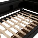 Full Bed with L-shaped Bookcases, Drawers ,Espresso