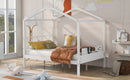 Full Size Wood House Bed with Storage Space, White (OLD SKU :LP000002AAK)