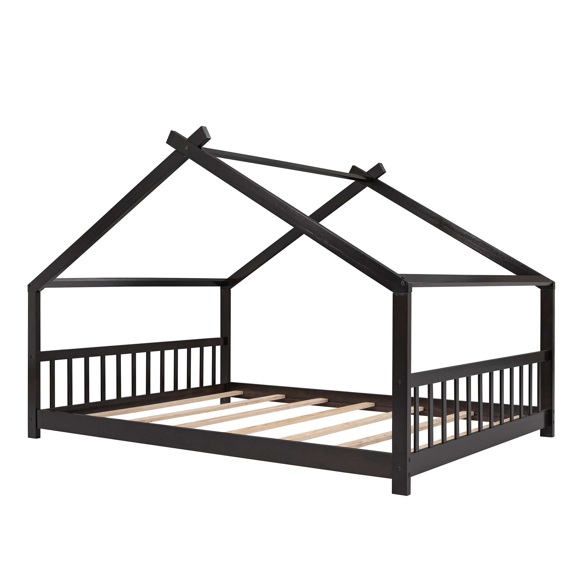 Full Size House Bed Wood Bed, Espresso - Atlantic Fine Furniture Melbourne FL