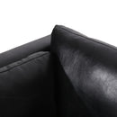 Contemporary 3 Seater Sofa With Tuxedo Arms - Black
