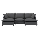Sectional Sofa With Ottoman Cloud Couch Set With Throw Pillows, Free Combination