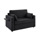 Sleeper Sofa With Foldable Mattress, USB Ports, Side Table & Storage Pocket
