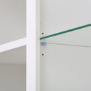 Retro Style 3 Piece Bookcase Display Cabinet With Adjustable LED Lighting, Tempered Glass Shelves - White