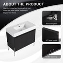 Freestanding Bathroom Vanity With Resin Sink And Storage Cabinet