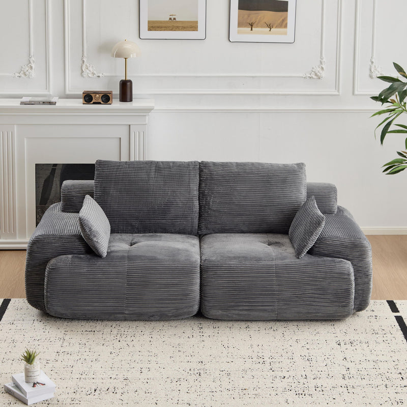 Compressed Sofa, 2 Seater Large Sectional Couches For Living Room - Gray