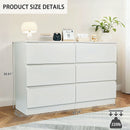 6 Drawer Dresser With Spacious Countertop And Concealed Handles