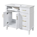 Modern Bathroom Vanity With Ceramic Sink, Soft Close Storage Cabinet