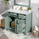 Modern Bathroom Vanity With Ceramic Sink, Soft Close Storage Cabinet